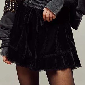 Free People FP One Solona Velvet Shorts Mid-rise Black New XS